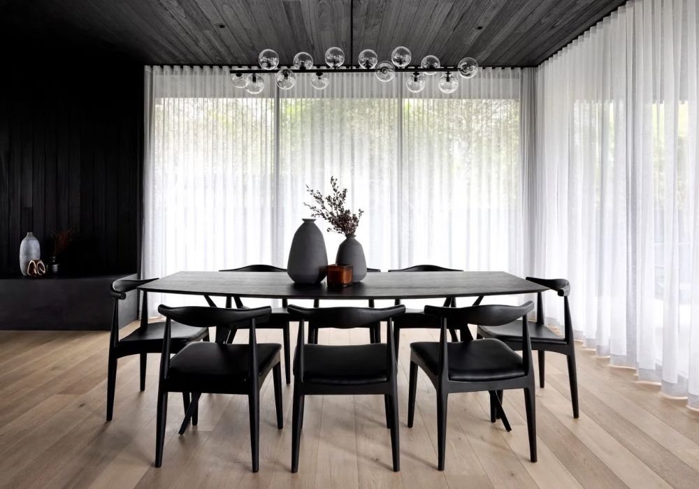 Modern Black Dining Table With Minimal Decor