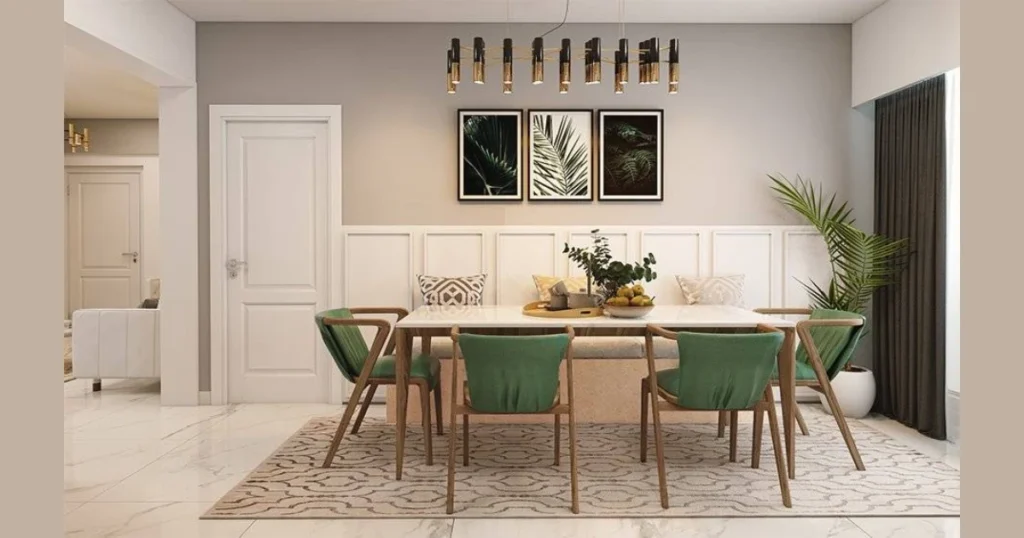 Modern Dining Table with Minimal Chairs