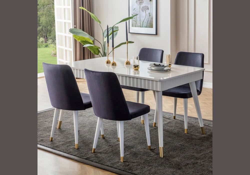 Modern Dining Table with Statement Chairs