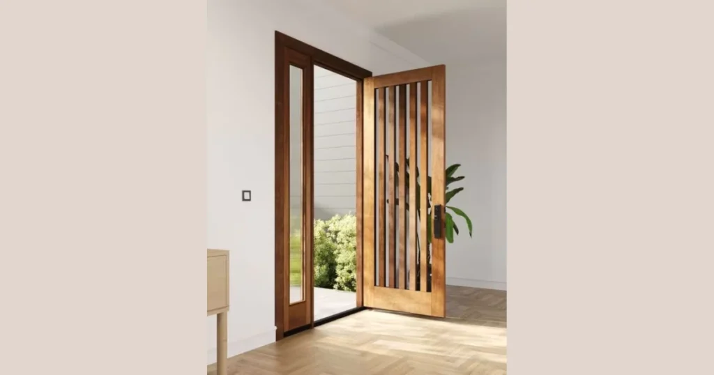 Modern Door with Vertical Glass Inserts