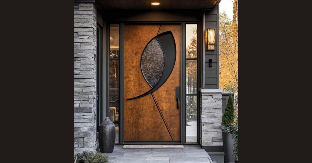 Modern Entrance Door with Horizontal Panel