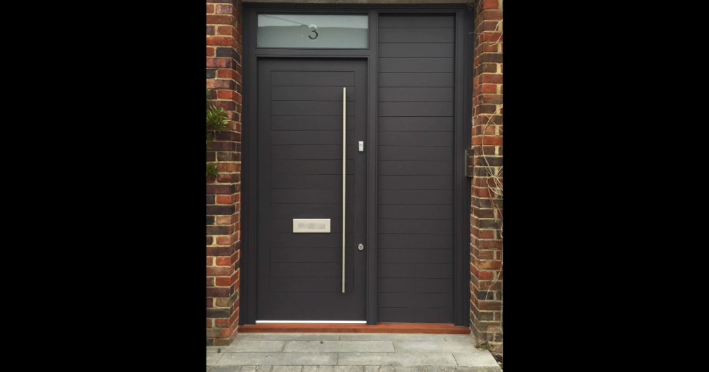Modern Front Door with Horizontal Lines