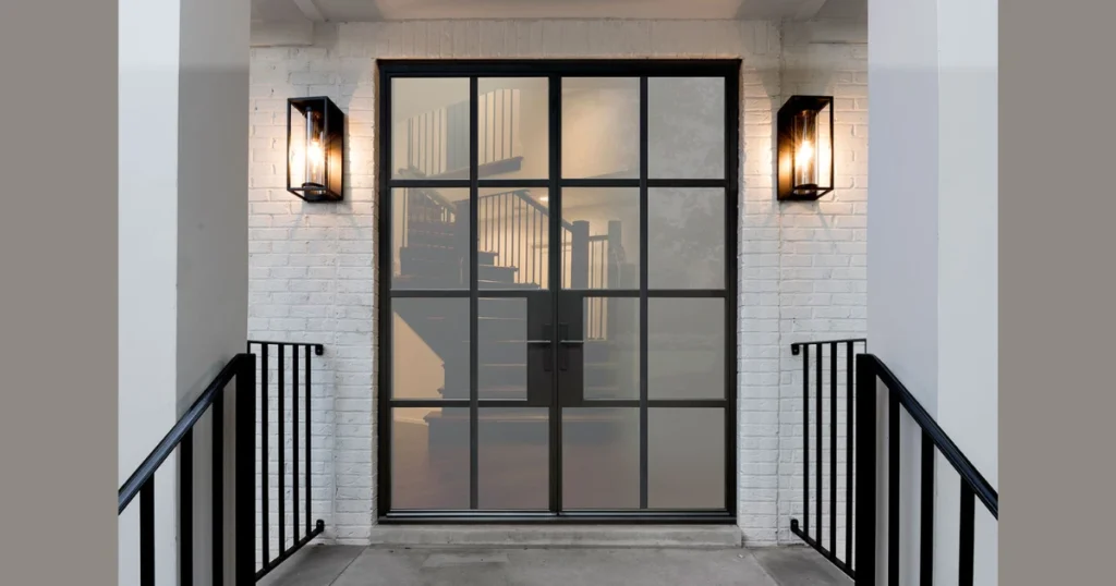 Modern Metal Frame Glass Door