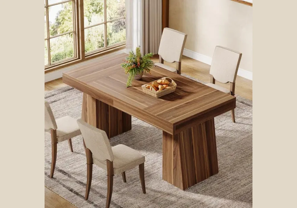 Round 55 Inch Dining Table Idea for Easy Movement