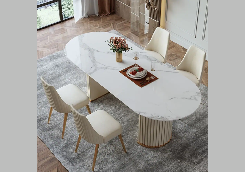 Modern Oval Dining Table With Minimal Decor