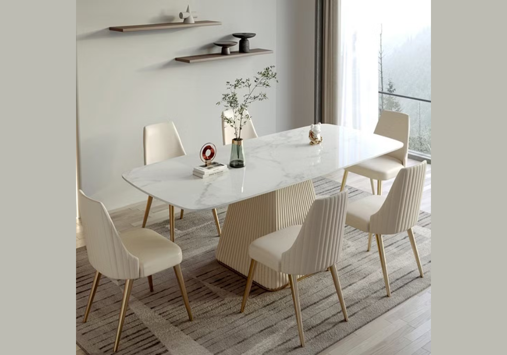 Modern Rectangular Dining Table With Minimal Decor