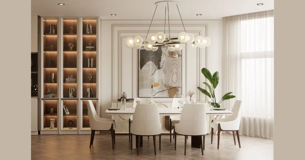 Neutral Color Dining Table Styling