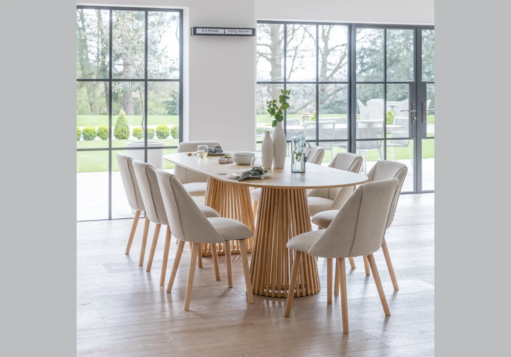 Oval Dining Table With 8 Chairs for a Softer Look
