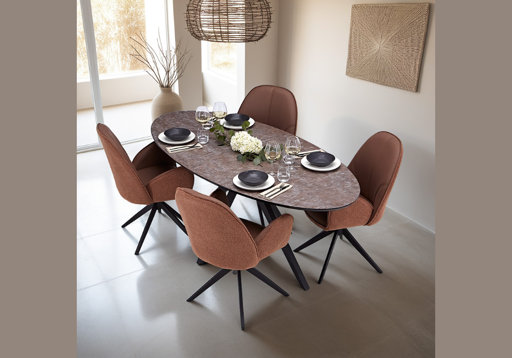Oval Dining Table With Upholstered Chairs