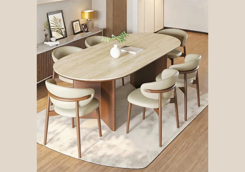 Oval Dining Table With Wooden Chairs