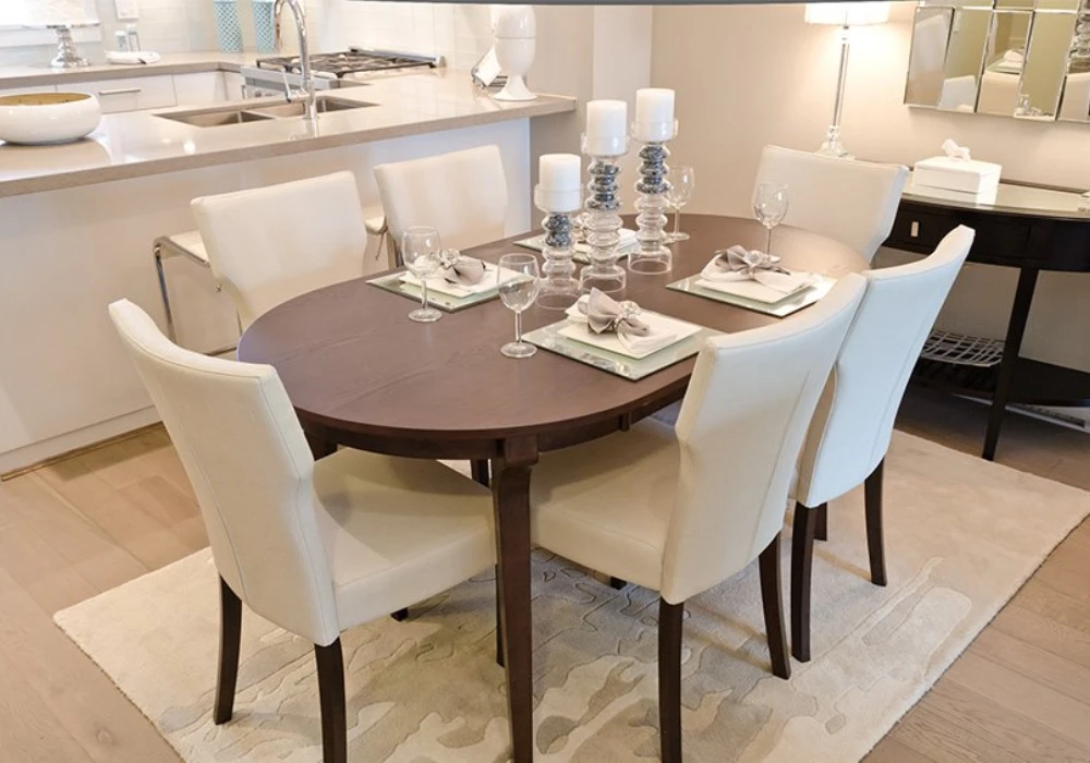 Oval Dining Table for 6 for a Softer Look
