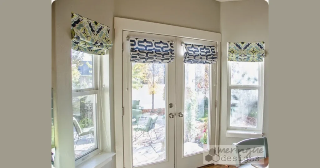 Patterned Roman Shade Door Window Treatment