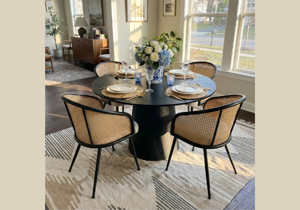 Pedestal Dining Table With 4 Chairs for Better Legroom