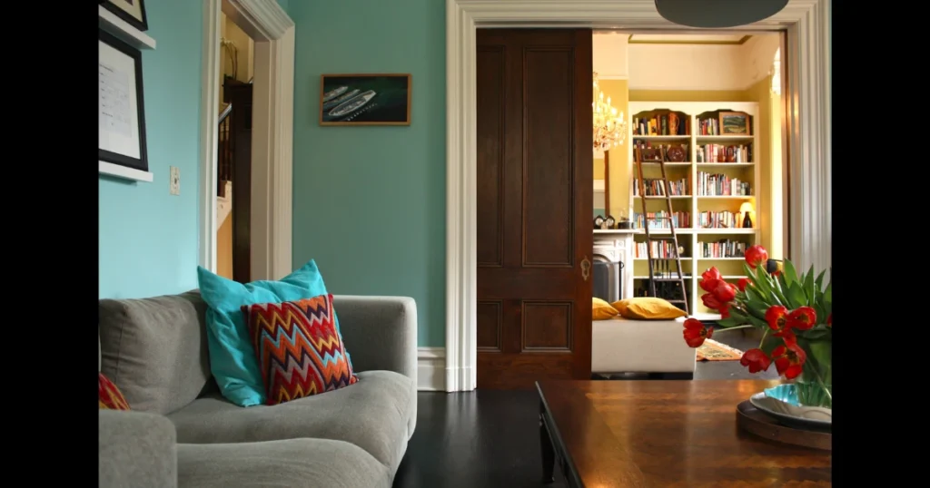 Pocket Door Partition for Living Room