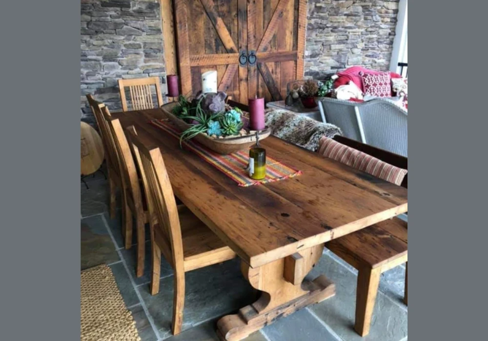 Reclaimed Wood Industrial Dining Table