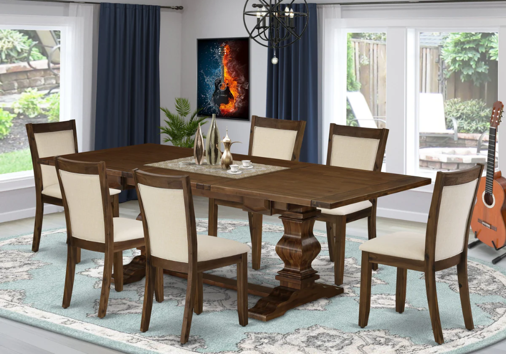 Rectangular Dining Table With Wooden Chairs