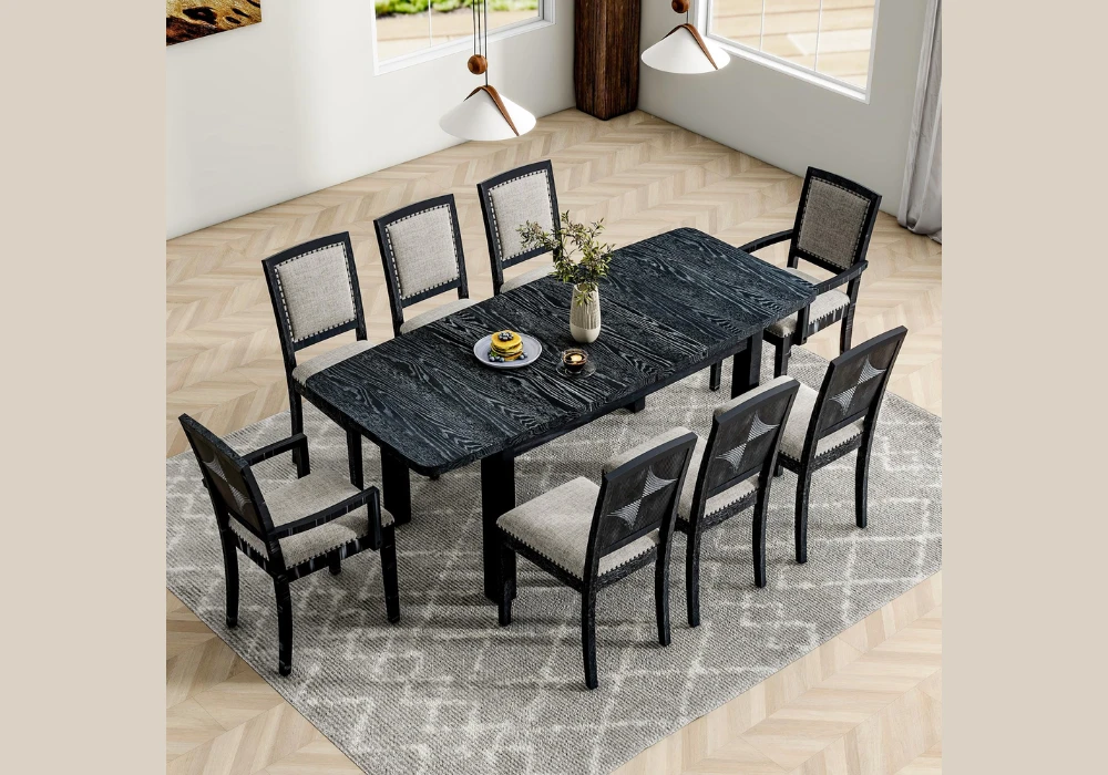 Rectangular Dining Table for 8 in a Classic Dining Room