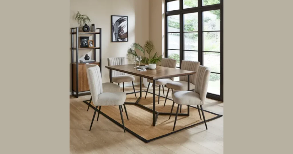 Rectangular Dining Table with Six Chairs