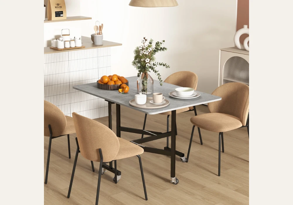 Rolling Dining Table for Flexible Layout