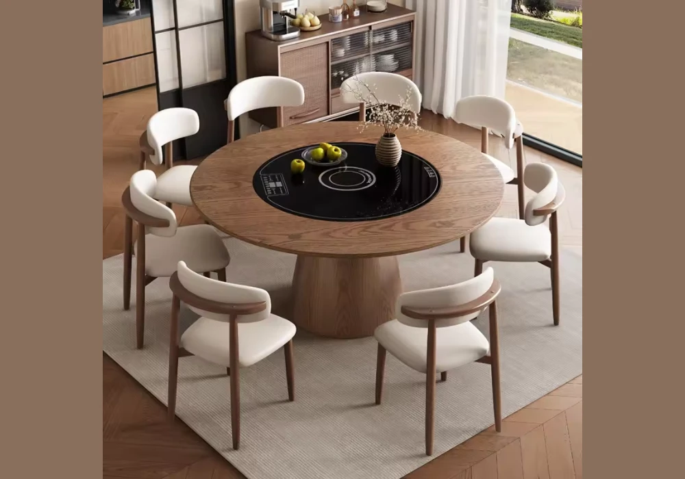 Round 55 Inch Dining Table Idea for Easy Movement