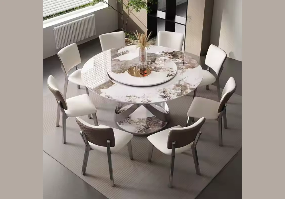 Round Dining Table With 8 Chairs for a Social Layout