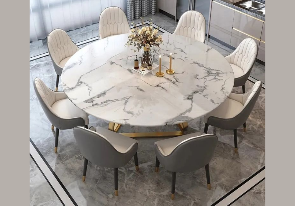 Round Marble Dining Table Layout