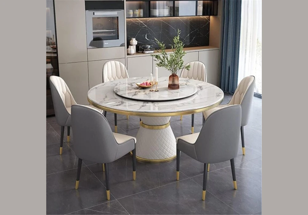 Round Modern Dining Table Layout
