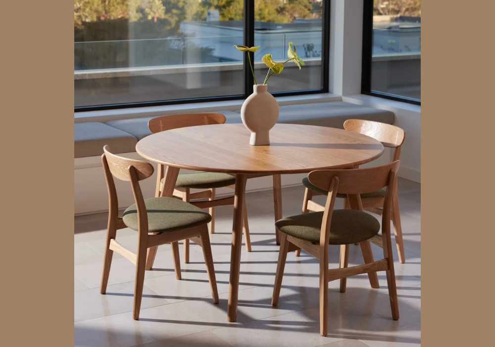 Round Oak Dining Table Layout