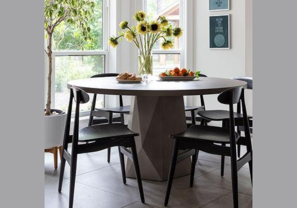 Round Vintage Pedestal Dining Table