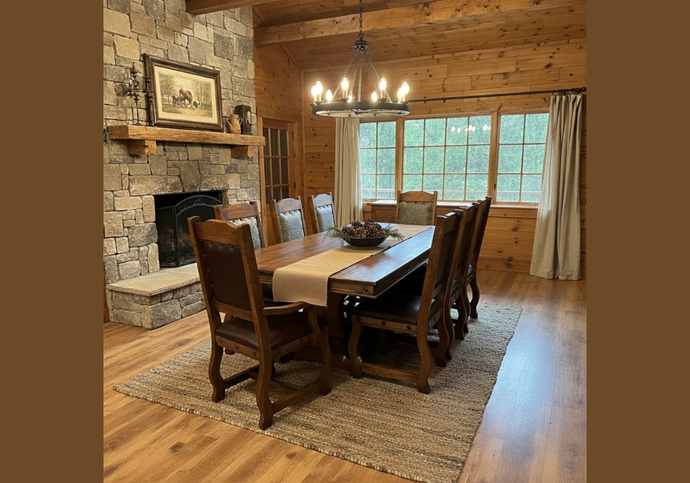 Rustic Dining Table With 8 Chairs for a Warm Lived-In Look