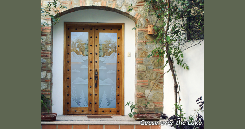 Rustic Door With Glass Insert