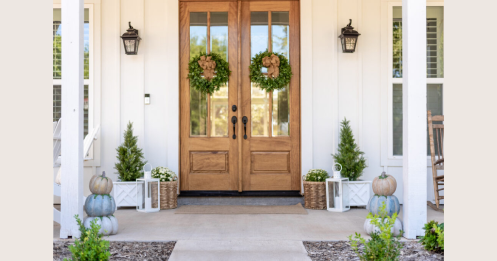 Rustic Farmhouse Door Decor with Burlap