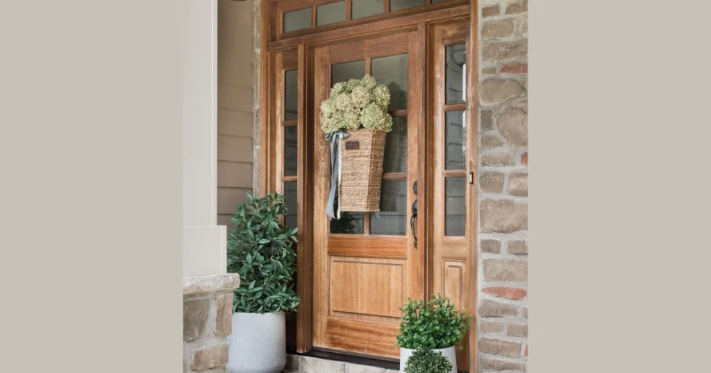 Rustic Floral Basket Door Decor