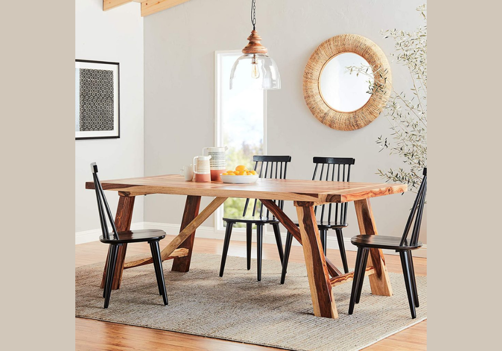 Rustic Solid Wood Dining Table Design