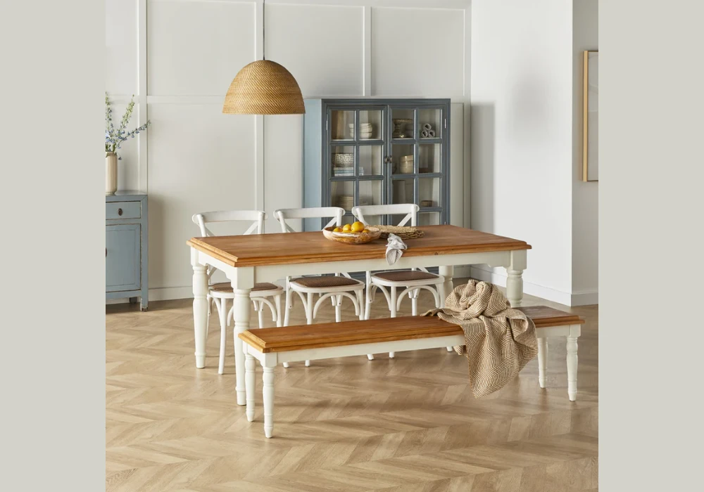 Rustic Style Bench Dining Setup