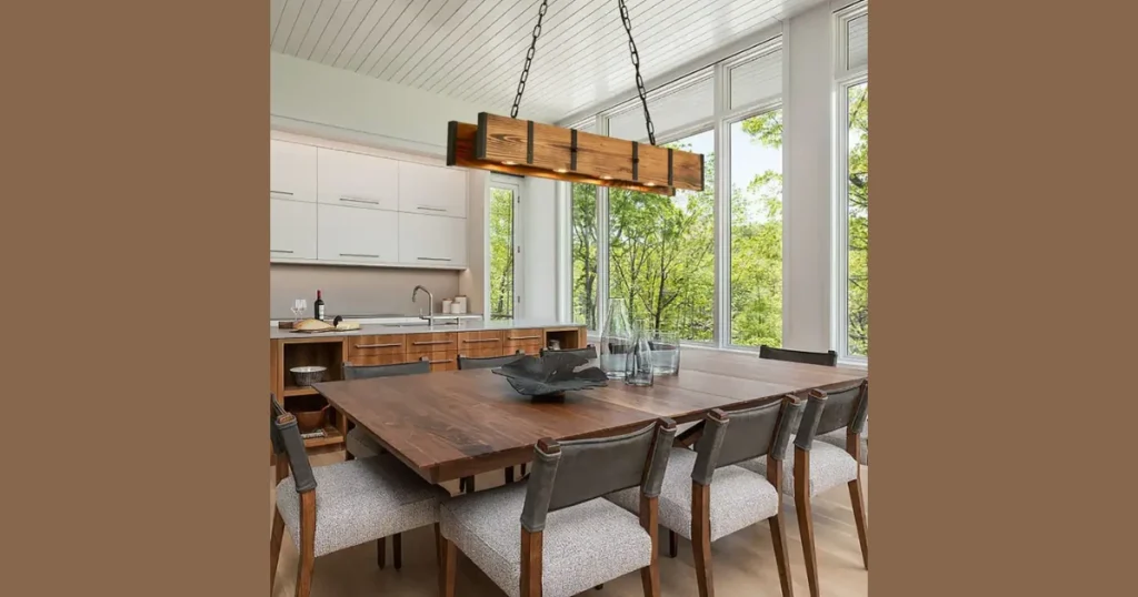 Rustic Wood Dining Chandelier