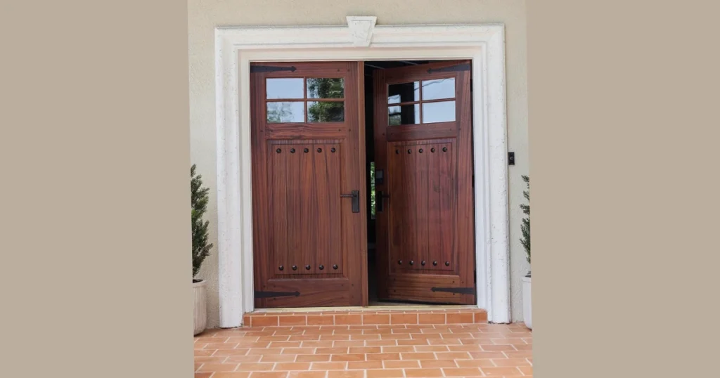 Rustic Wooden House Door