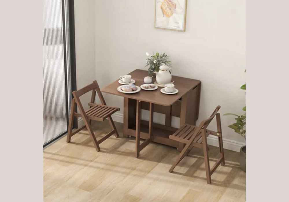 Sliding Dining Table Against the Wall