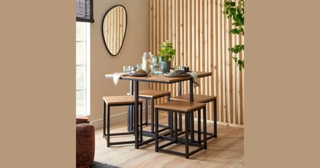 Small Space Dining Table Set with Compact Chairs