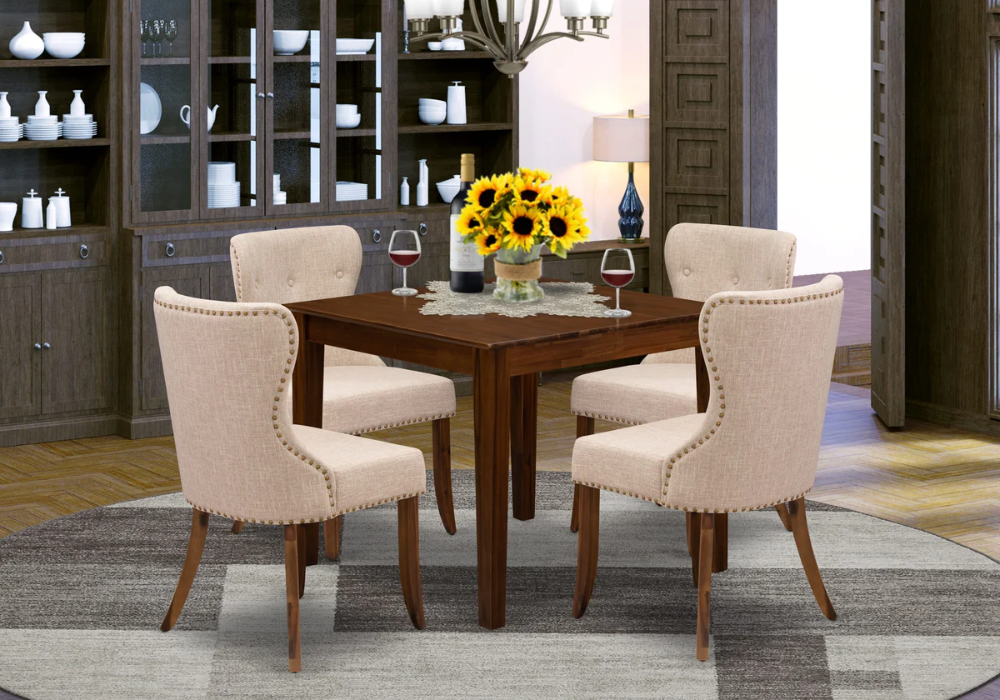 Square Dining Table With Upholstered Chairs