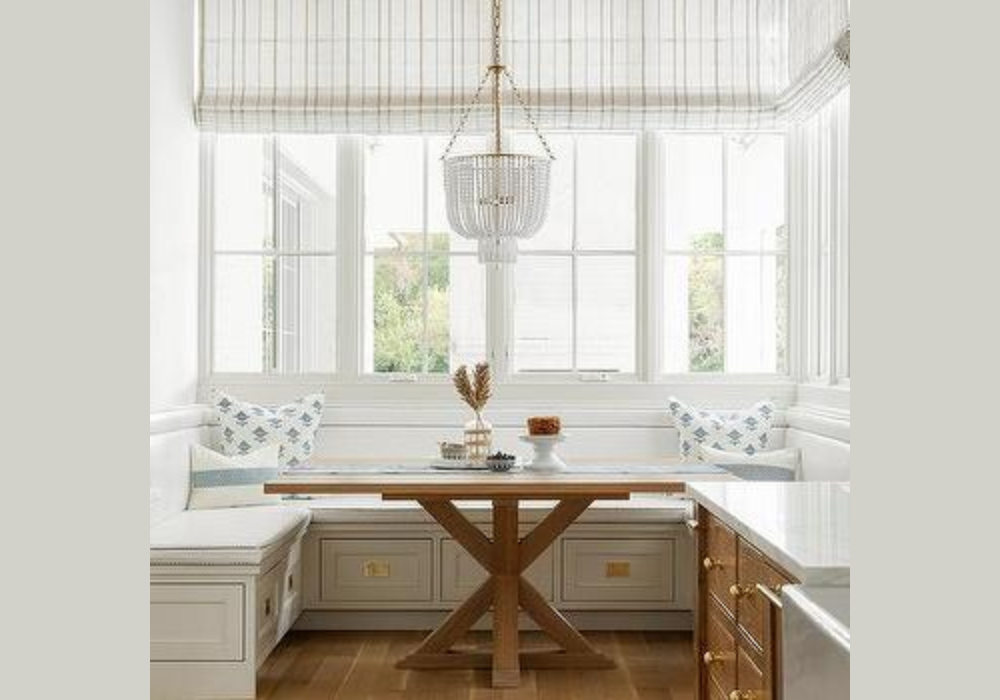 Square Dining Table in a Dining Nook