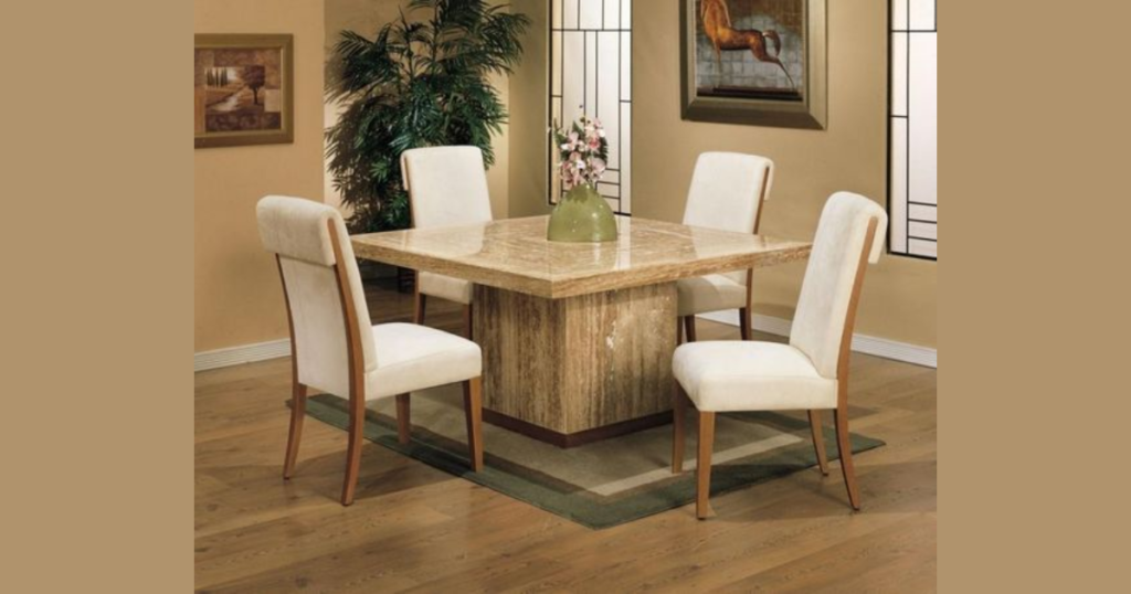 Square Frame Dining Table Base Idea