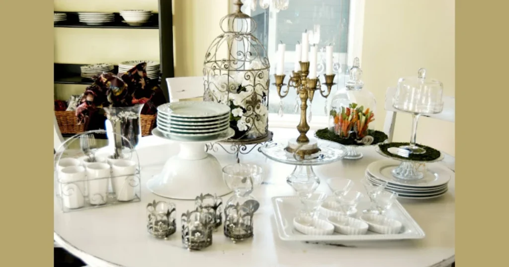 Stacked Plate Styling on dining table