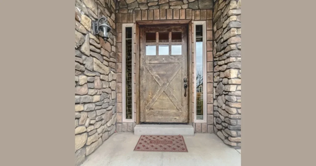 Stone or Brick Door Accent Wall