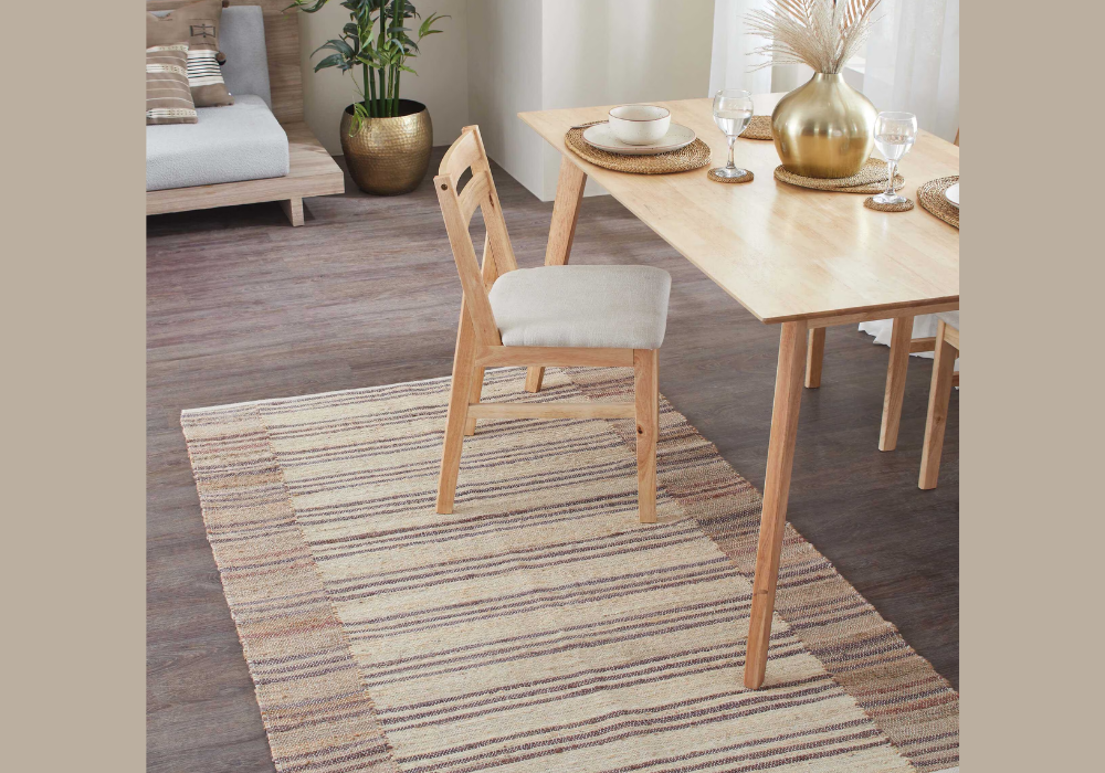 Textured Jute Rug for Natural Dining Style