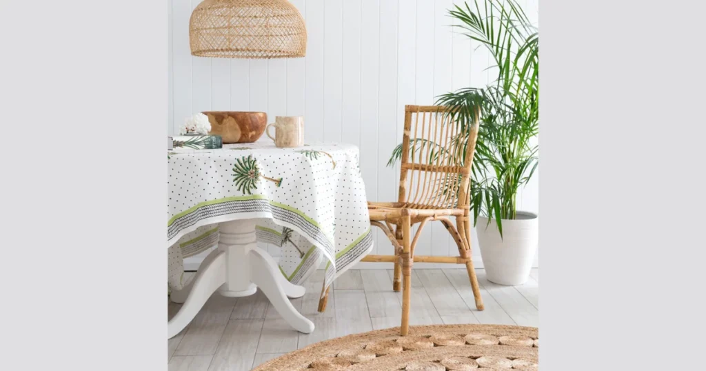 Textured Tablecloth Dining Table Styling