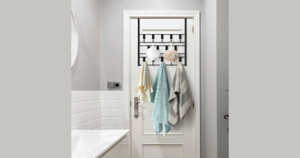 Towel Hooks Behind the Door for Quick Access