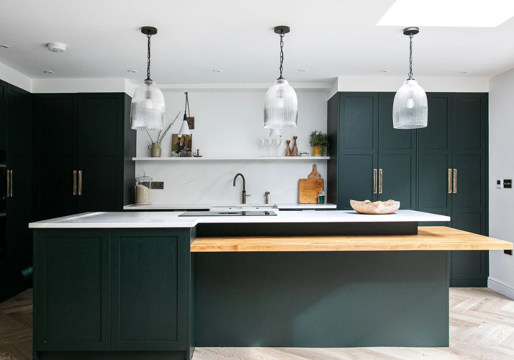 Two-Level Kitchen Island Dining Design