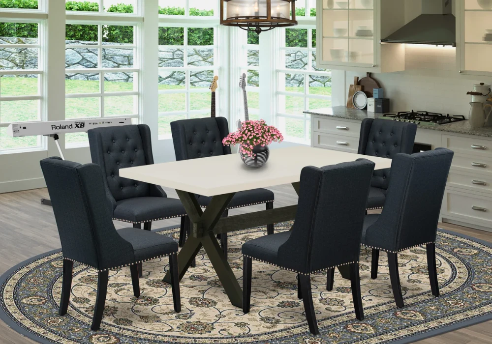 Upholstered Dining Table Set for 6 for Extra Comfort