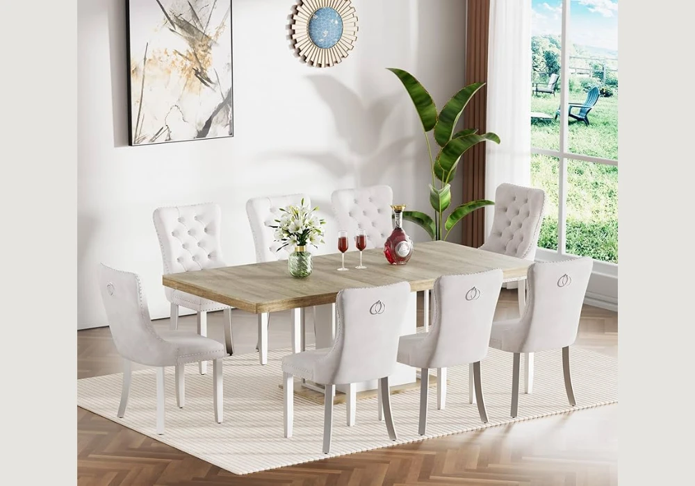 Upholstered Dining Table for 8 for Extra Comfort